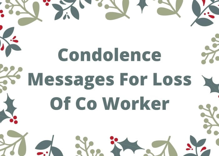 condolence message for co worker