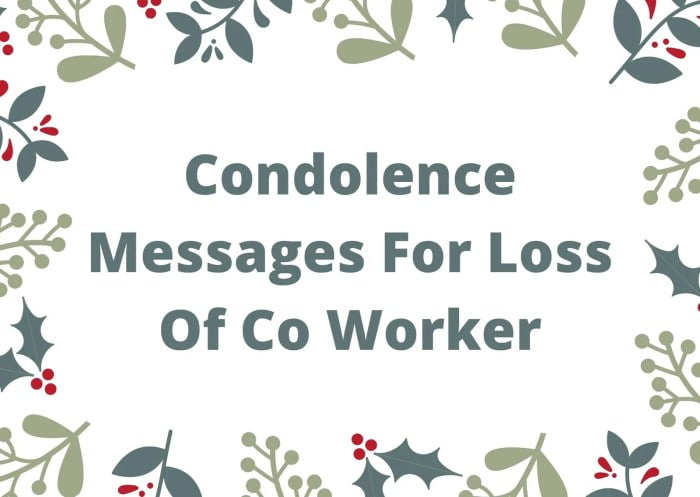 condolence message for a coworker