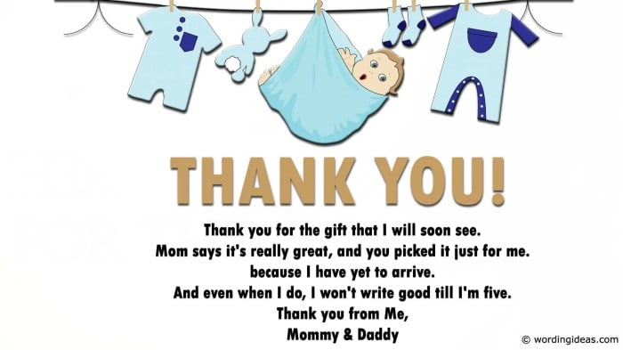 baby shower thank you card messages