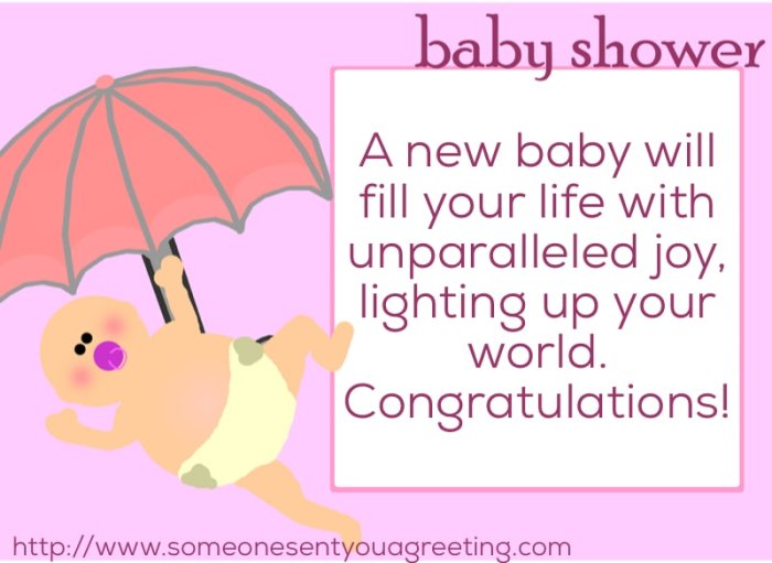 short message for baby shower card terbaru