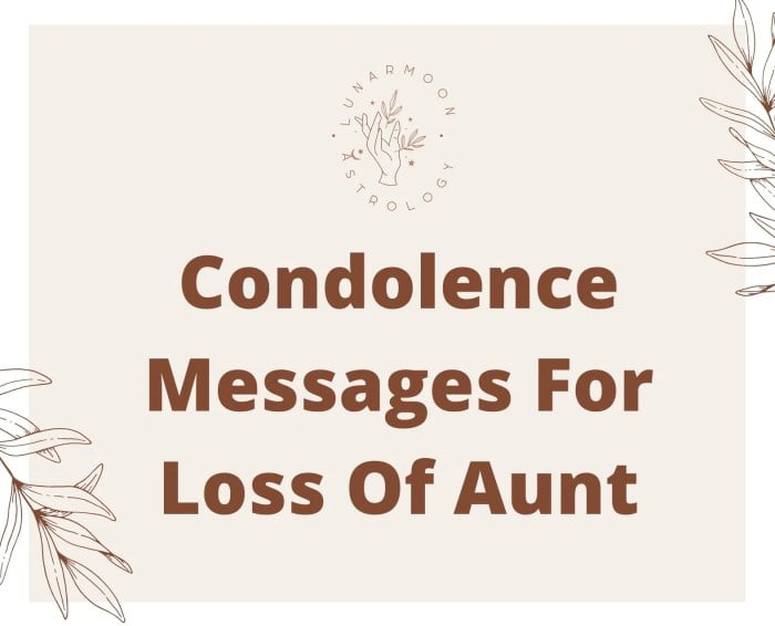 condolence messages for aunt