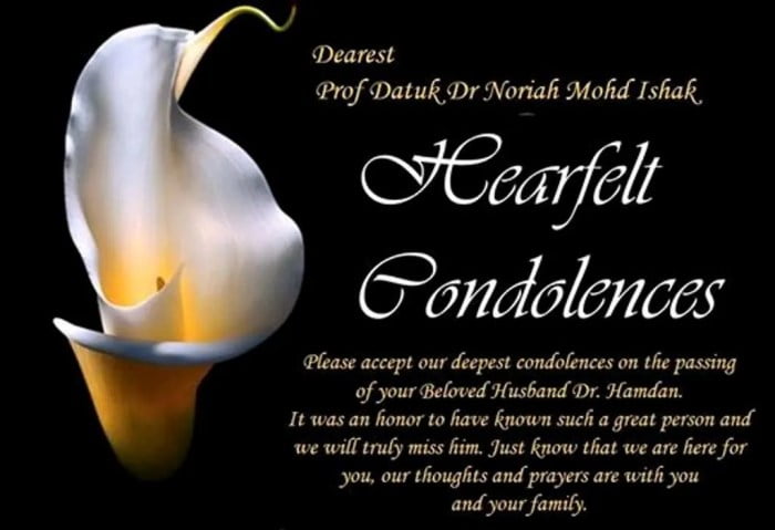 condolence message poster