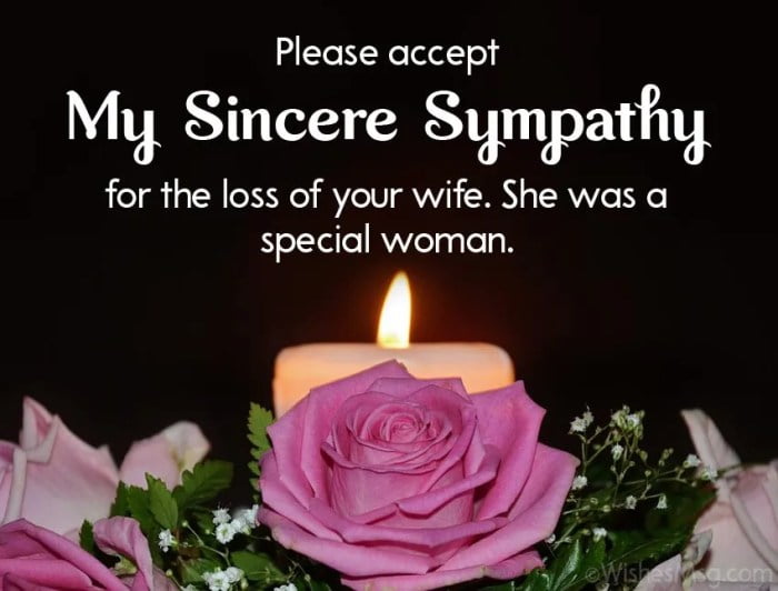 condolence messages for wife