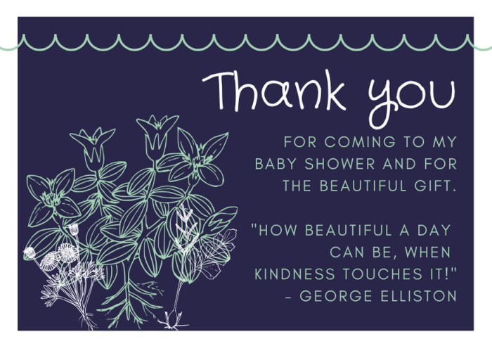 baby shower thank you card message