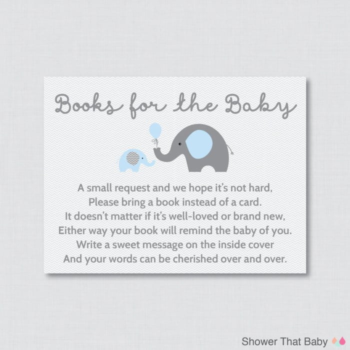 baby shower book instead of card message